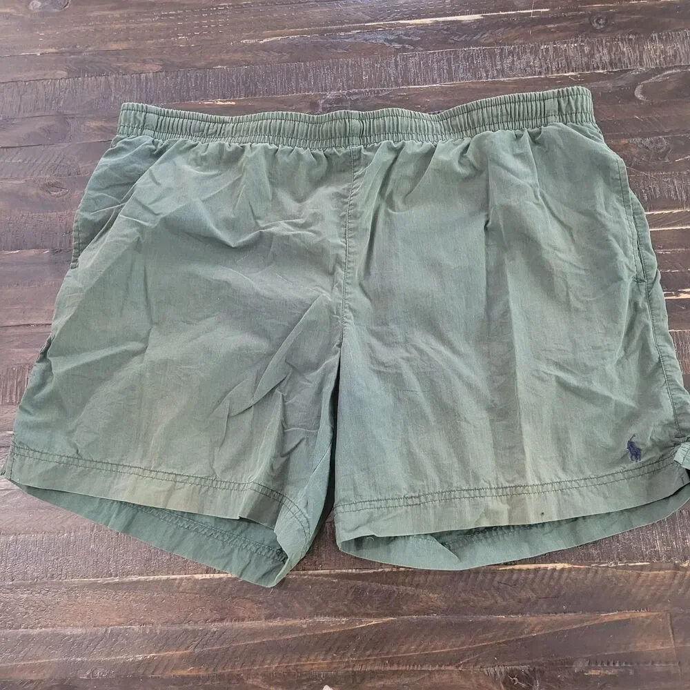 Polo Sport Ralph Lauren Men's XL Green Swimming Trunks Elastic Waist Shorts